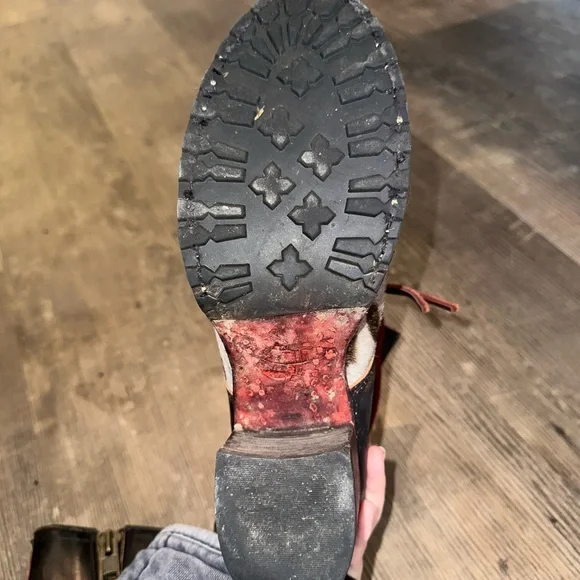 Freebird “Cavalier” Lace Up Boots Brown and Red Vintage Style - Picture 5 of 7